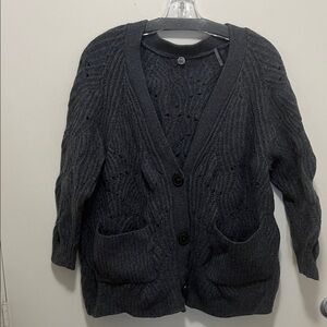 Elegant Charcoal Cardigan Sweater